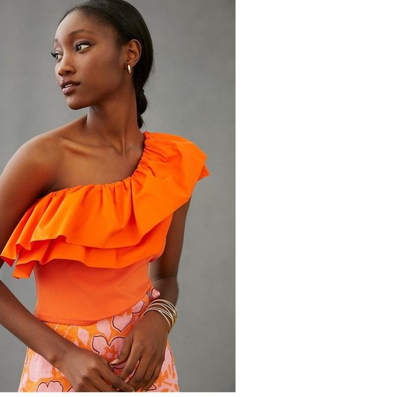 Anthropologie Sunday in Brooklyn Ruffled One-Shoulder Top - Picture 2 of 8